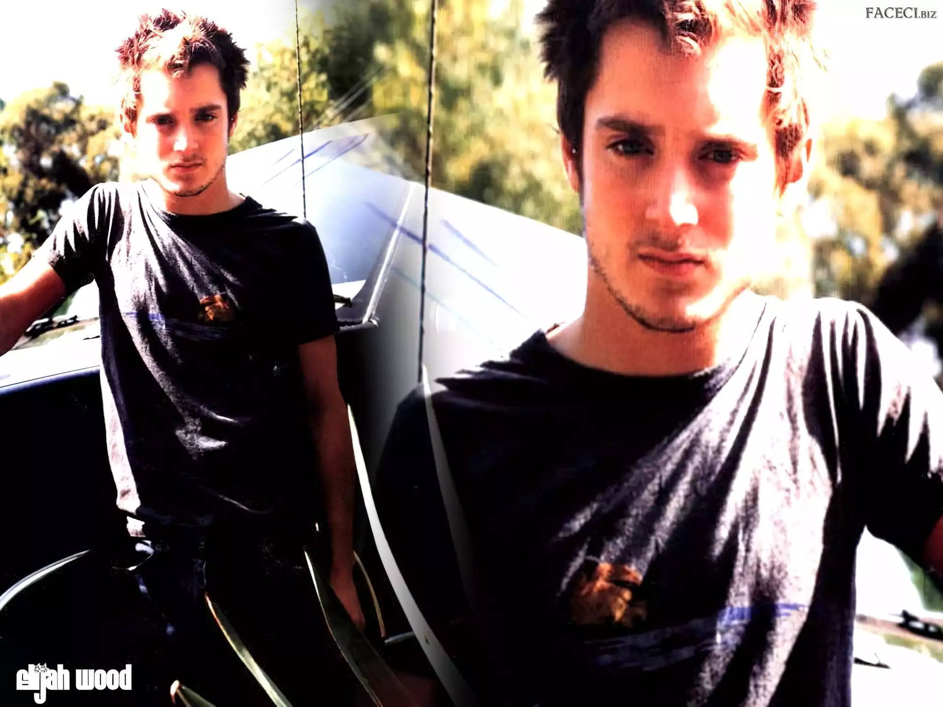 czarna koszulka, Elijah Wood